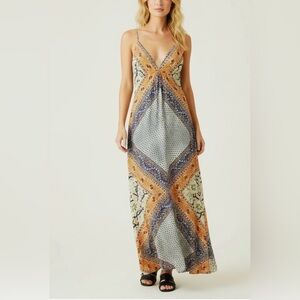 Twelfth Street by Cynthia Vincent Boho Scarf Print Silk Maxi Dress | Women’s XS
